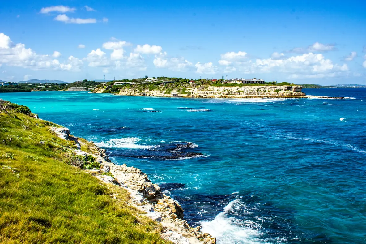 The Caribbean coastline near Devil's Bridge, Antigua